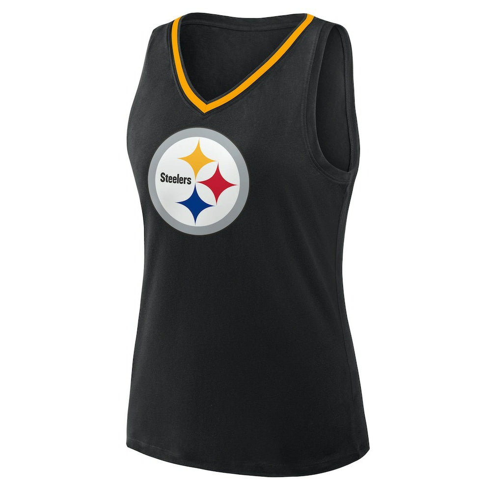 Logo Athletic Women's Plus Size Stellar Win V-Neck Tank Top - Pittsburgh Steelers Tops