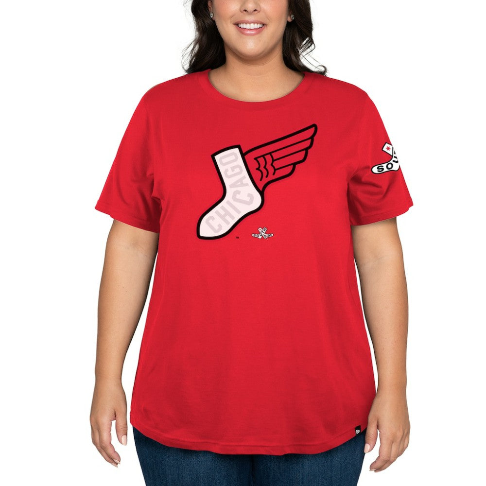 Black Chicago White Sox New Era Women's 2025 City Connect Plus Size T-Shirt