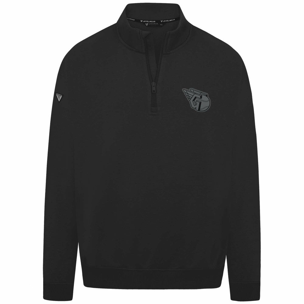 Black Cleveland Guardians Levelwear Murray Nightfall Quarter-Zip Top
