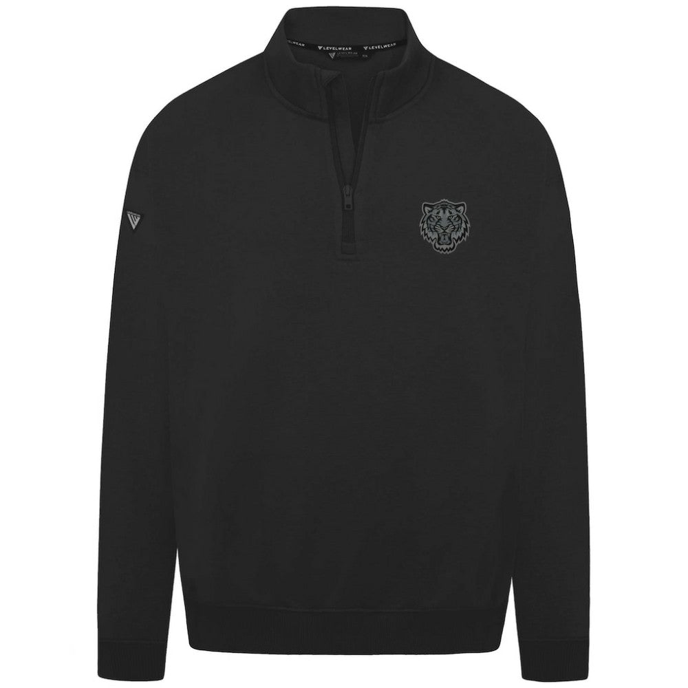Black Detroit Tigers Levelwear Murray Nightfall Quarter-Zip Top