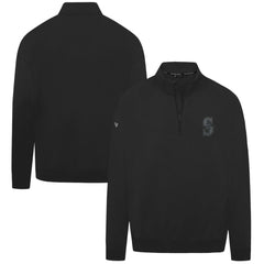 Black Seattle Mariners Levelwear Murray Nightfall Quarter-Zip Top