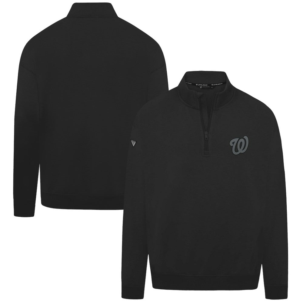 Black Washington Nationals Levelwear Murray Nightfall Quarter-Zip Top