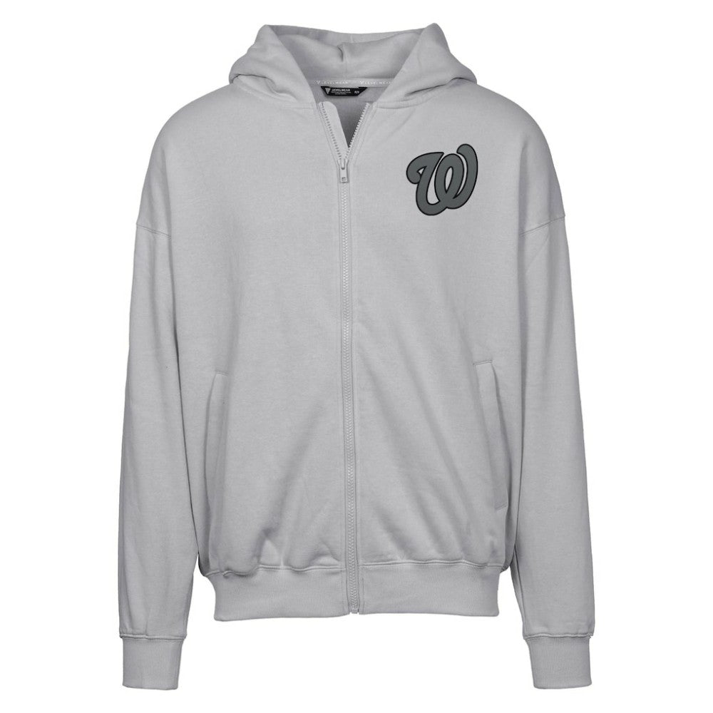Gray Washington Nationals Levelwear Uphill Abyssal Full-Zip Hoodie