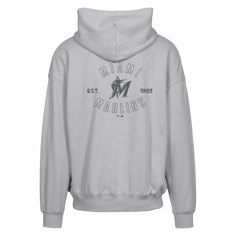 Gray Miami Marlins Levelwear Uphill Abyssal Full-Zip Hoodie