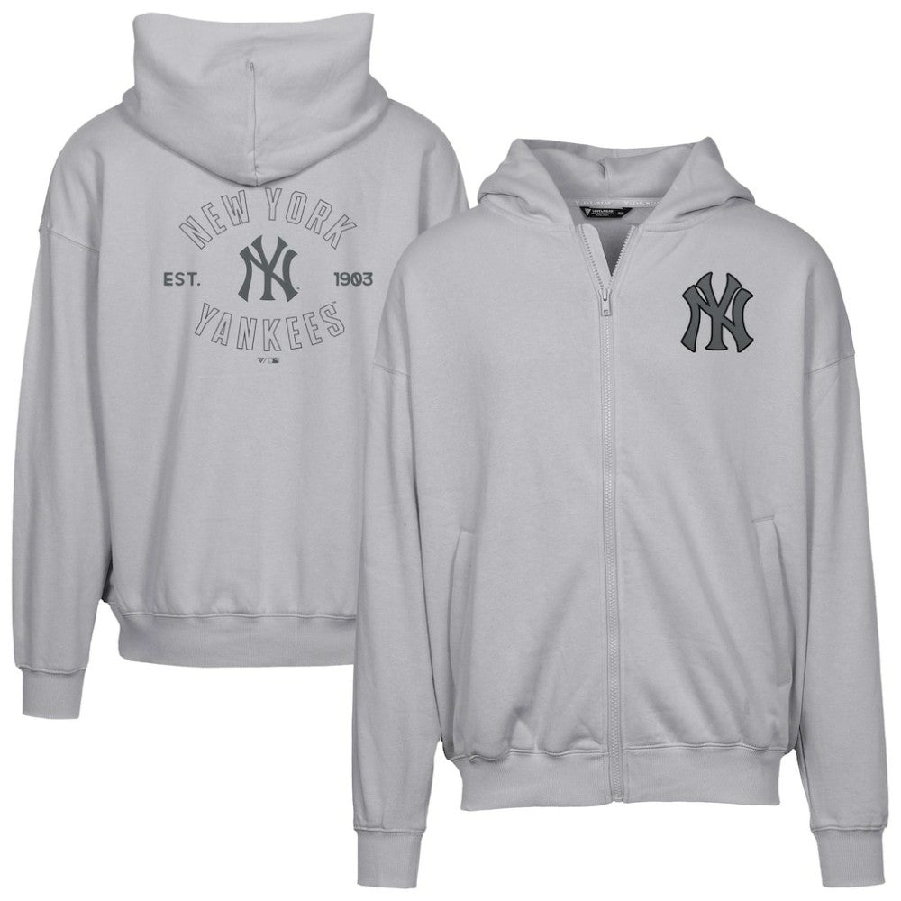 Gray New York Yankees Levelwear Uphill Abyssal Full-Zip Hoodie