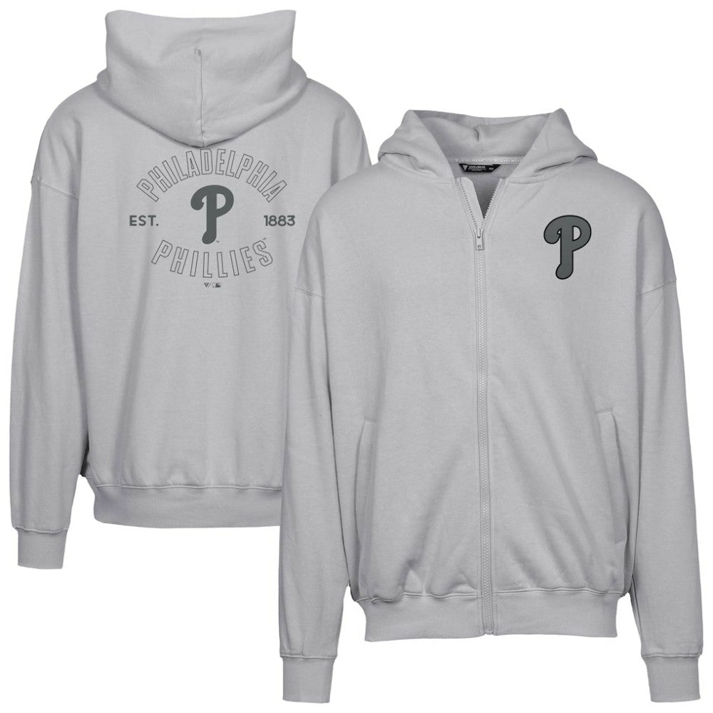 Gray Philadelphia Phillies Levelwear Uphill Abyssal Full-Zip Hoodie