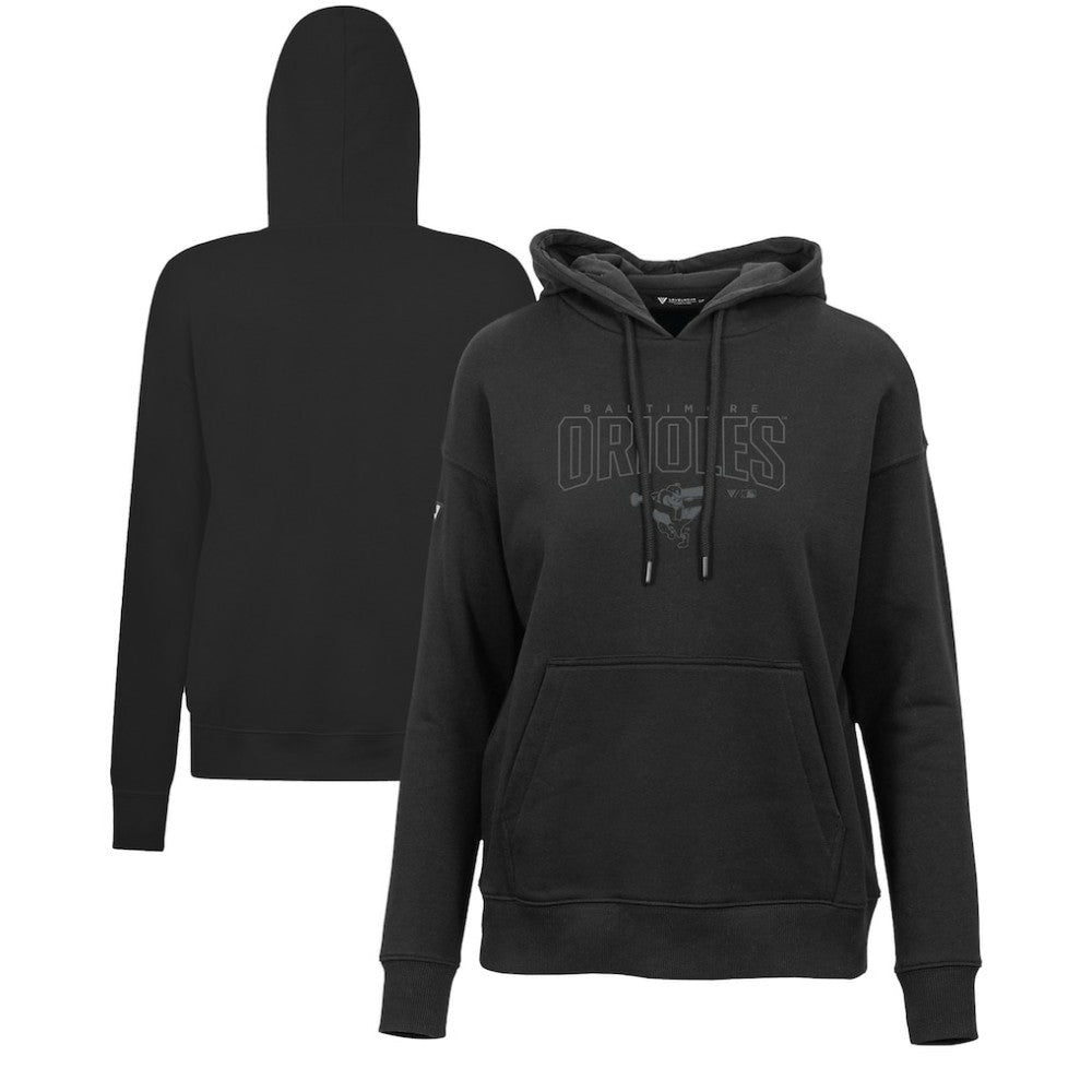 Black Baltimore Orioles Levelwear Women's Adorn Darkmoon Pullover Hoodie