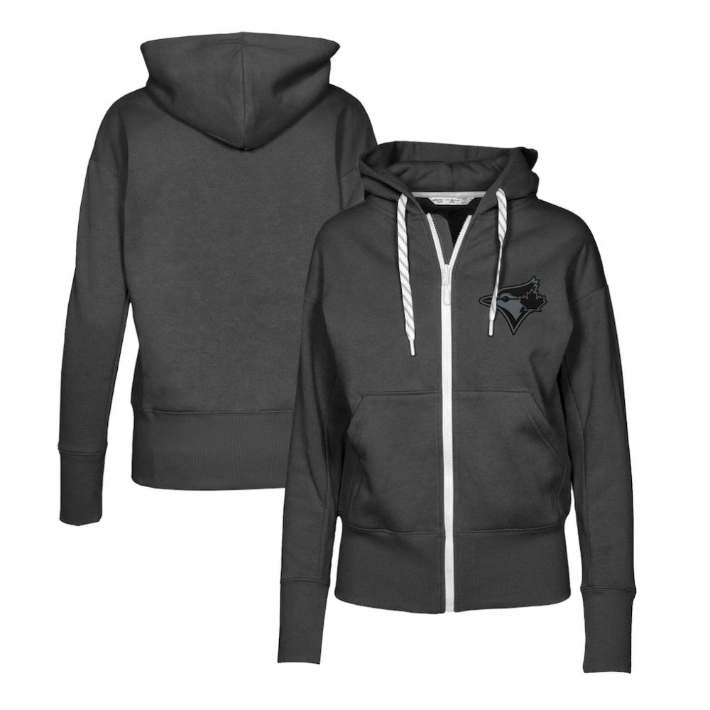 Black Toronto Blue Jays Levelwear Women's Gardinia Nightfall Full-Zip Hoodie