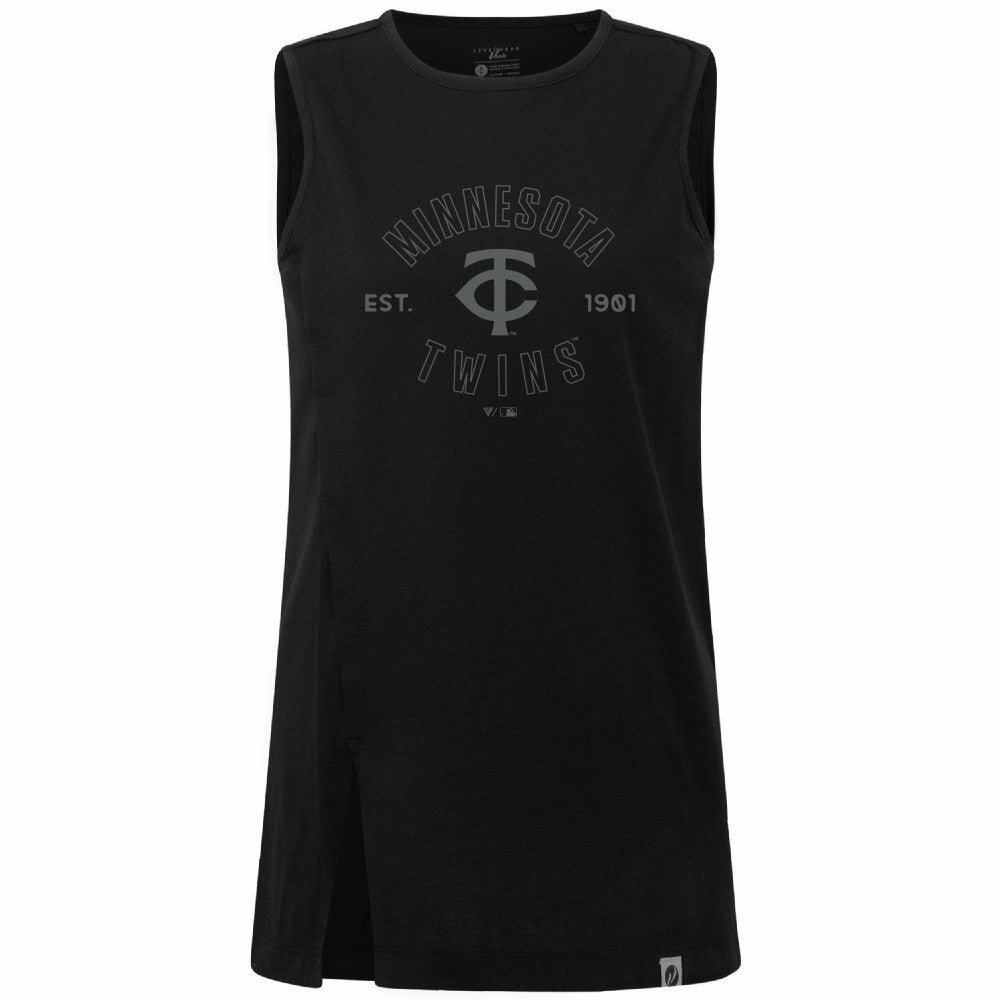 Black Minnesota Twins Levelwear Women's Influx Abyssal Tank Top