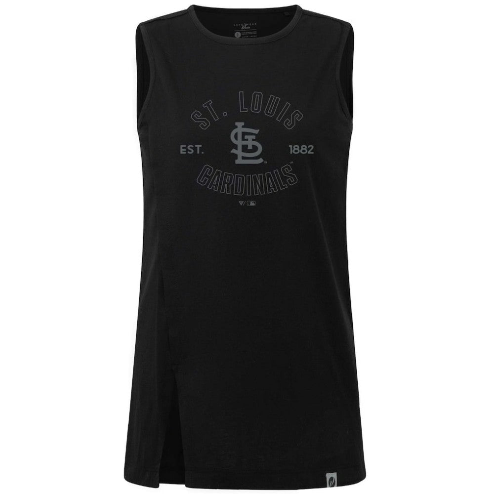 Black St. Louis Cardinals Levelwear Women's Influx Abyssal Tank Top