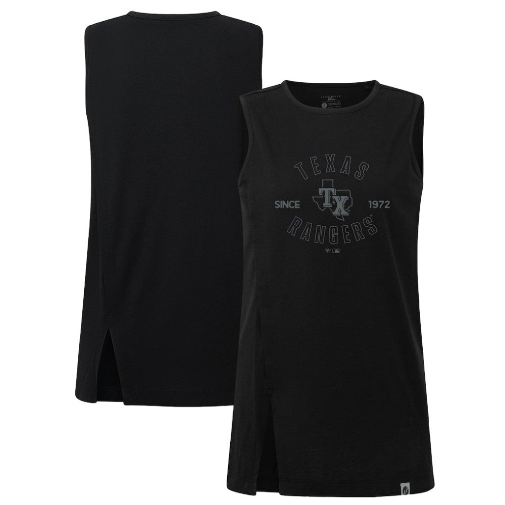 Black Texas Rangers Levelwear Women's Influx Abyssal Tank Top