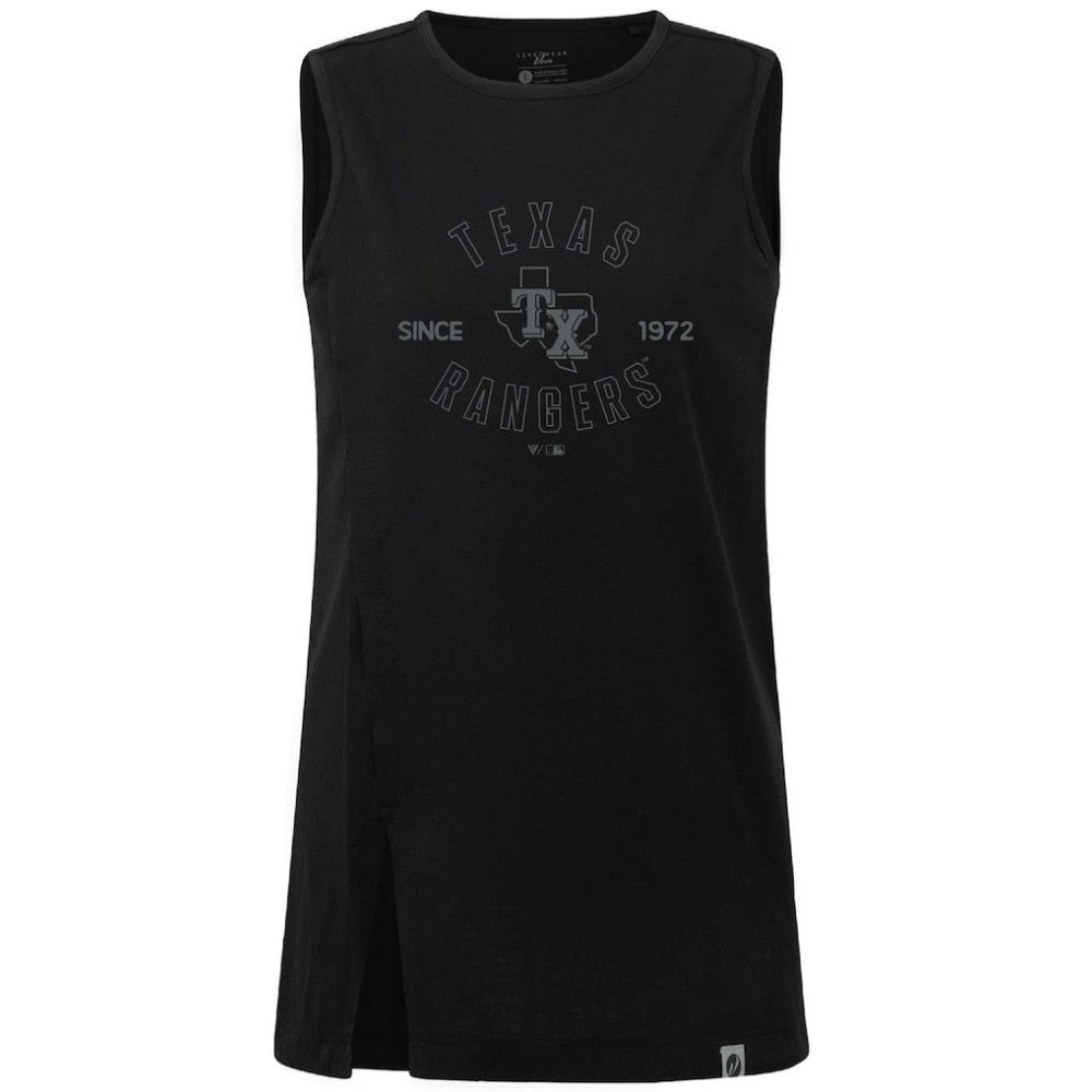 Black Texas Rangers Levelwear Women's Influx Abyssal Tank Top