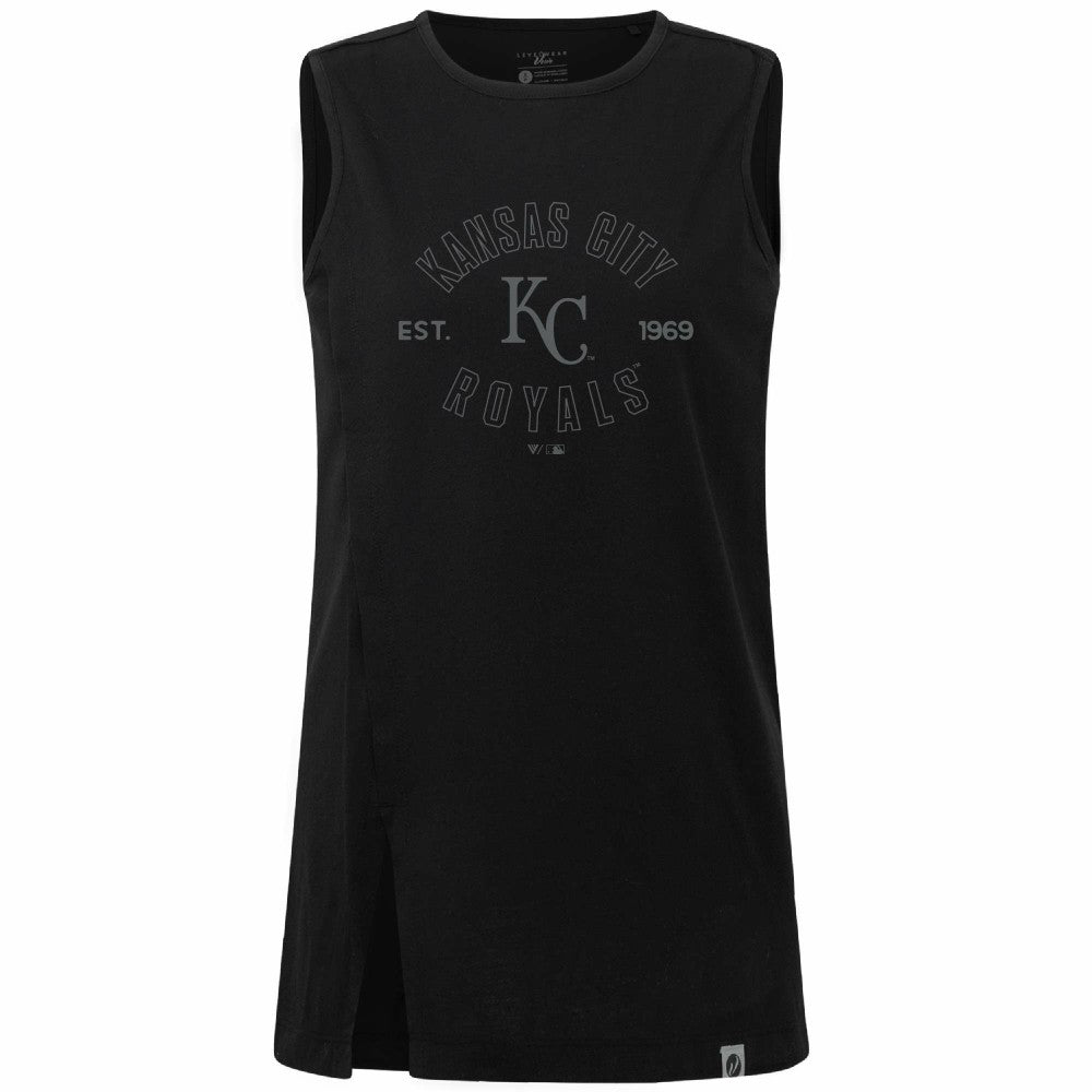 Black Kansas City Royals Levelwear Women's Influx Abyssal Tank Top