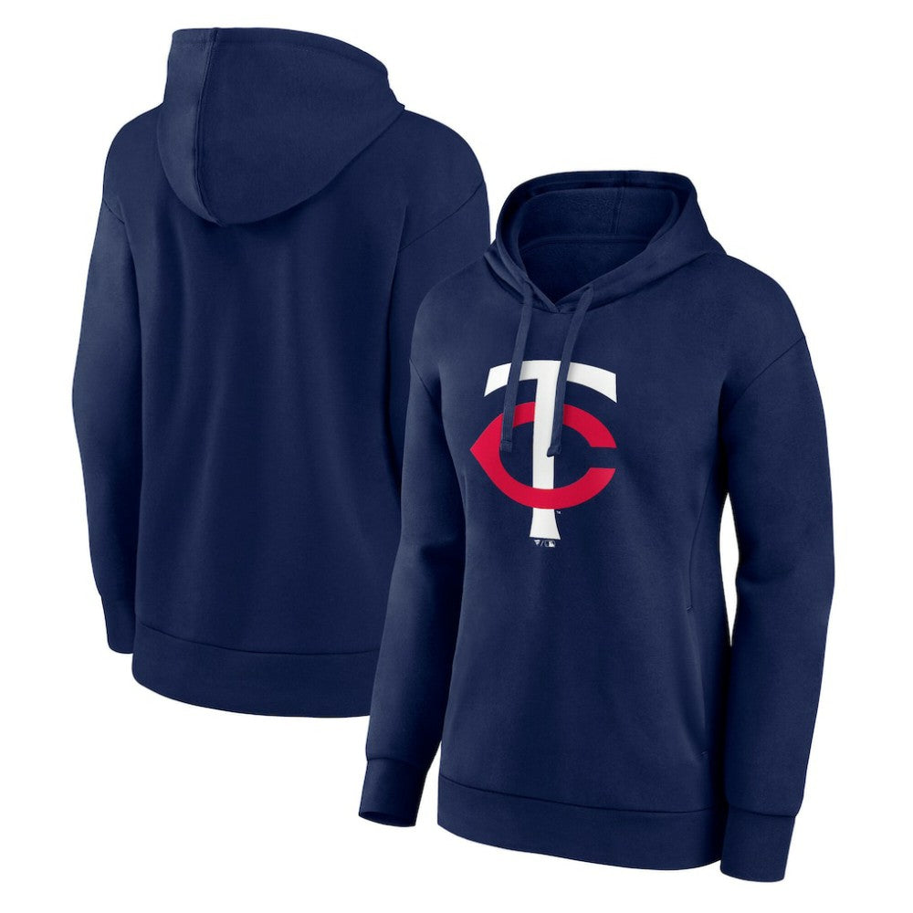 Navy Minnesota Twins Women's Core Logo Pullover Hoodie