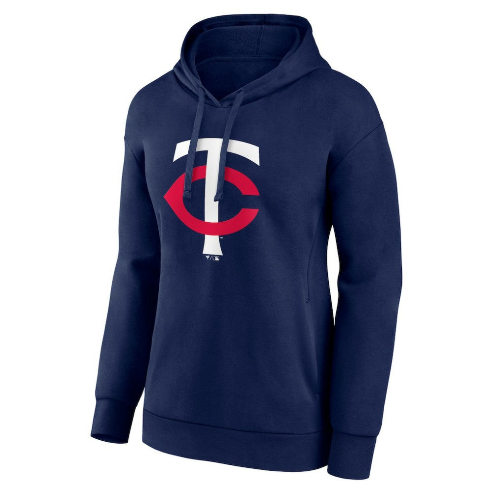 Navy Minnesota Twins Women's Core Logo Pullover Hoodie