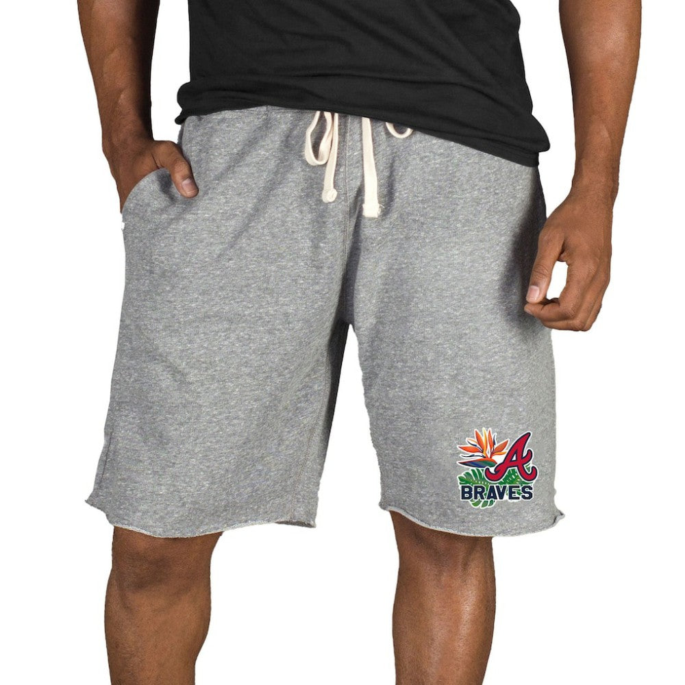 Gray Atlanta Braves Concepts Sport Mainstream Tri-Blend Shorts