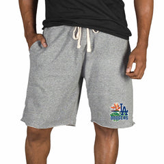 Gray Los Angeles Dodgers Concepts Sport Mainstream Tri-Blend Shorts
