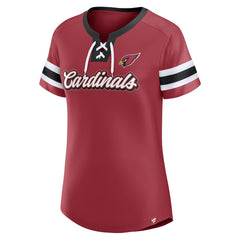 Women's Iconic Bling Athena Lace-Up V-Neck T-Shirt - Arizona Cardinals T-shirts