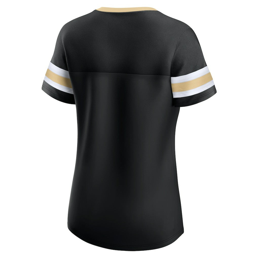 Women's Bling Athena Jersey Style Lace-up T-Shirt - New Orleans Saints T-shirts