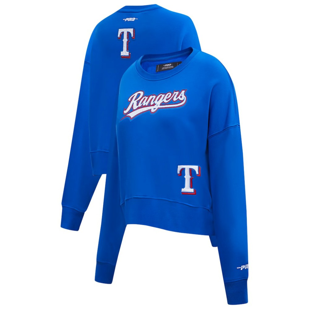 Royal Texas Rangers Pro Standard Women's Game Day Classics Crewneck Pullover Sweatshirt