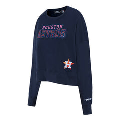 Navy Houston Astros Pro Standard Women's Game Day Classics Crewneck Pullover Sweatshirt
