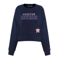 Navy Houston Astros Pro Standard Women's Game Day Classics Crewneck Pullover Sweatshirt