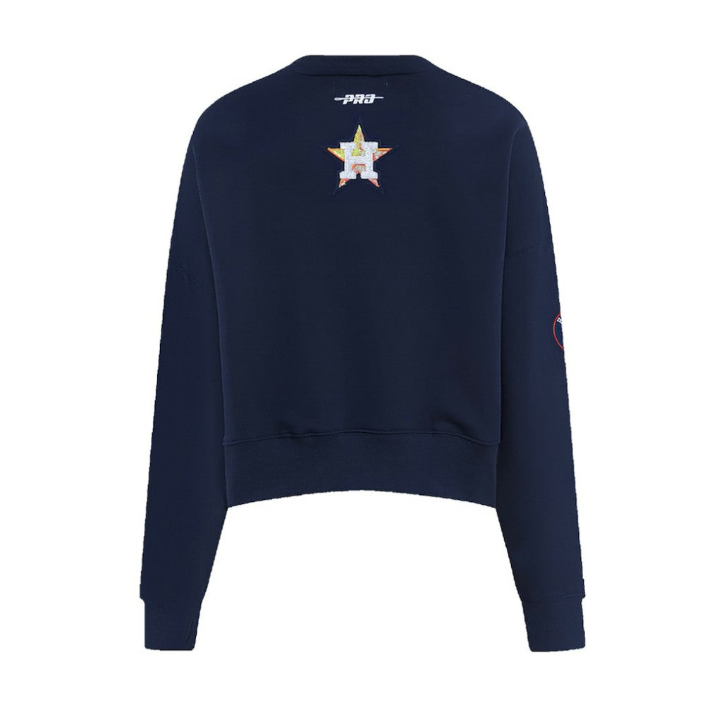 Navy Houston Astros Pro Standard Women's Game Day Classics Crewneck Pullover Sweatshirt