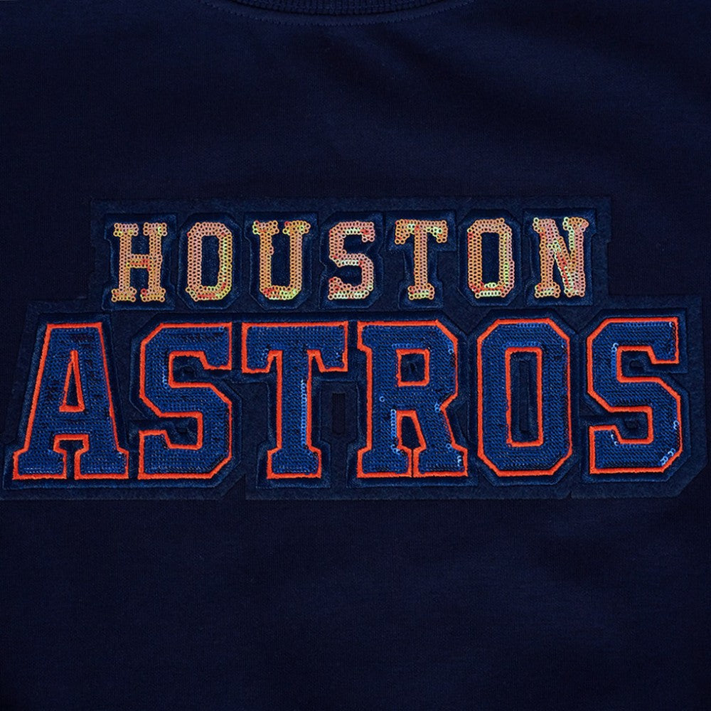 Navy Houston Astros Pro Standard Women's Game Day Classics Crewneck Pullover Sweatshirt