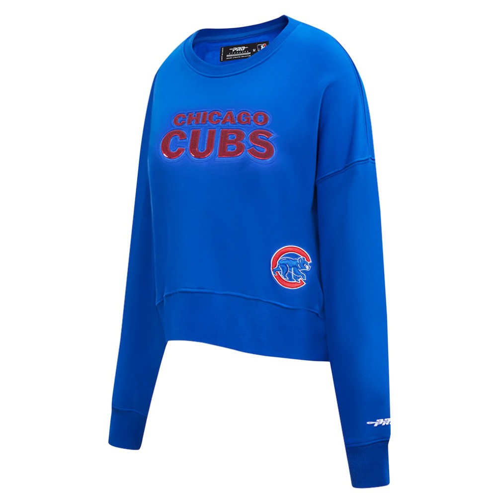 Royal Chicago Cubs Pro Standard Women's Game Day Classics Crewneck Pullover Sweatshirt