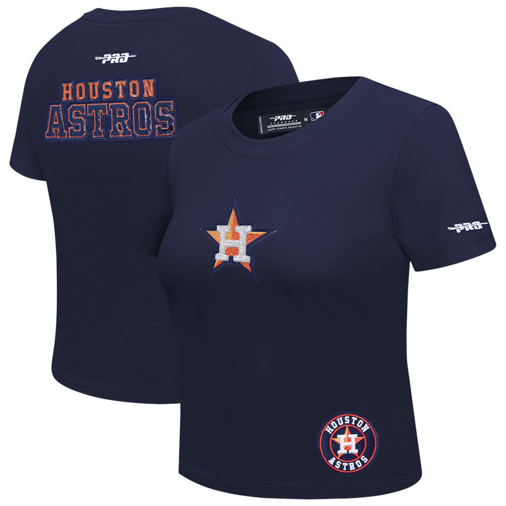 Navy Houston Astros Pro Standard Women's Game Day Classics Baby Doll Cropped T-Shirt