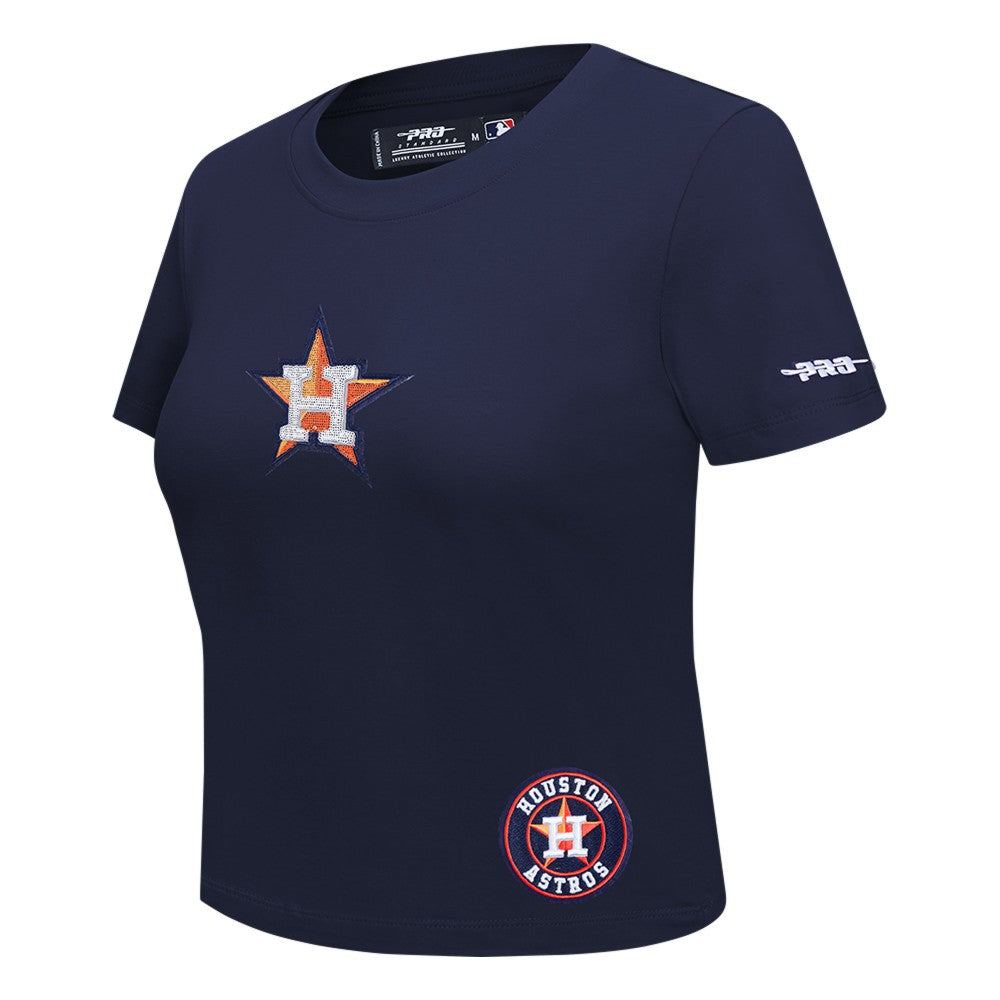 Navy Houston Astros Pro Standard Women's Game Day Classics Baby Doll Cropped T-Shirt