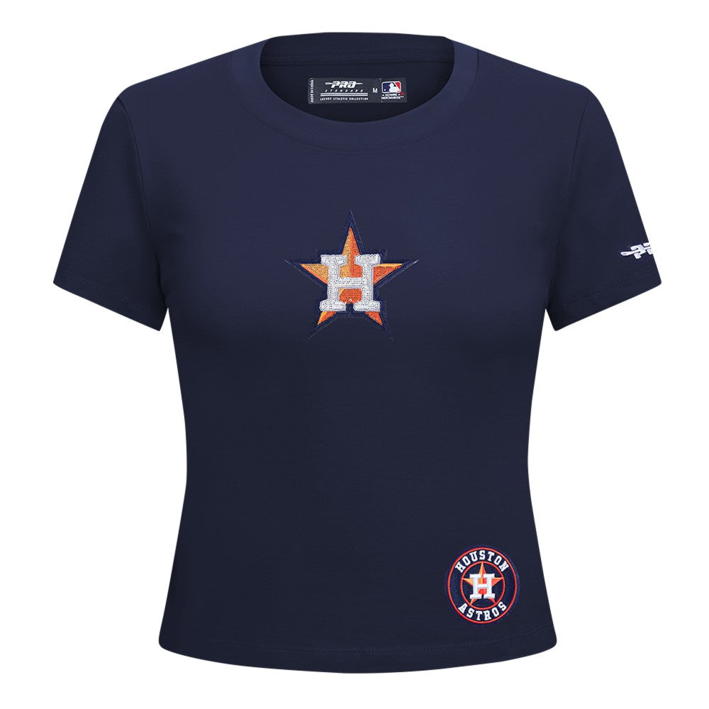 Navy Houston Astros Pro Standard Women's Game Day Classics Baby Doll Cropped T-Shirt