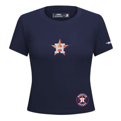 Navy Houston Astros Pro Standard Women's Game Day Classics Baby Doll Cropped T-Shirt