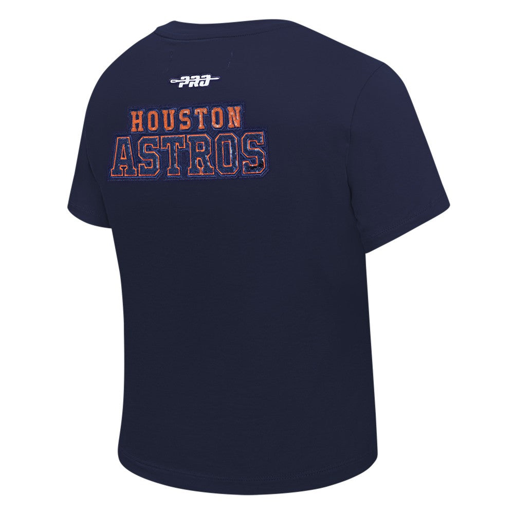 Navy Houston Astros Pro Standard Women's Game Day Classics Baby Doll Cropped T-Shirt