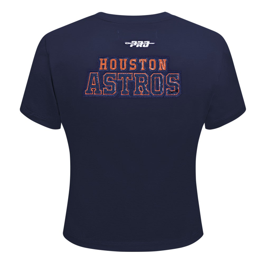 Navy Houston Astros Pro Standard Women's Game Day Classics Baby Doll Cropped T-Shirt