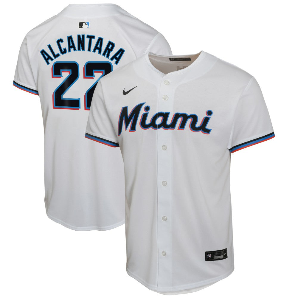 White Sandy Alcantara Miami Marlins Nike Youth Home Game Player Jersey