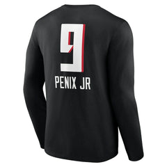 Michael Penix Jr.  Name & Number Team Wordmark Long Sleeve T-Shirt - Atlanta Falcons T-shirts