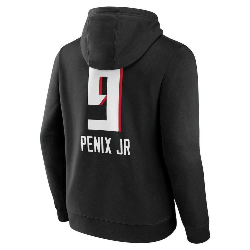 Michael Penix Jr.  Name & Number Team Wordmark Pullover Hoodie - Atlanta Falcons Hoodies