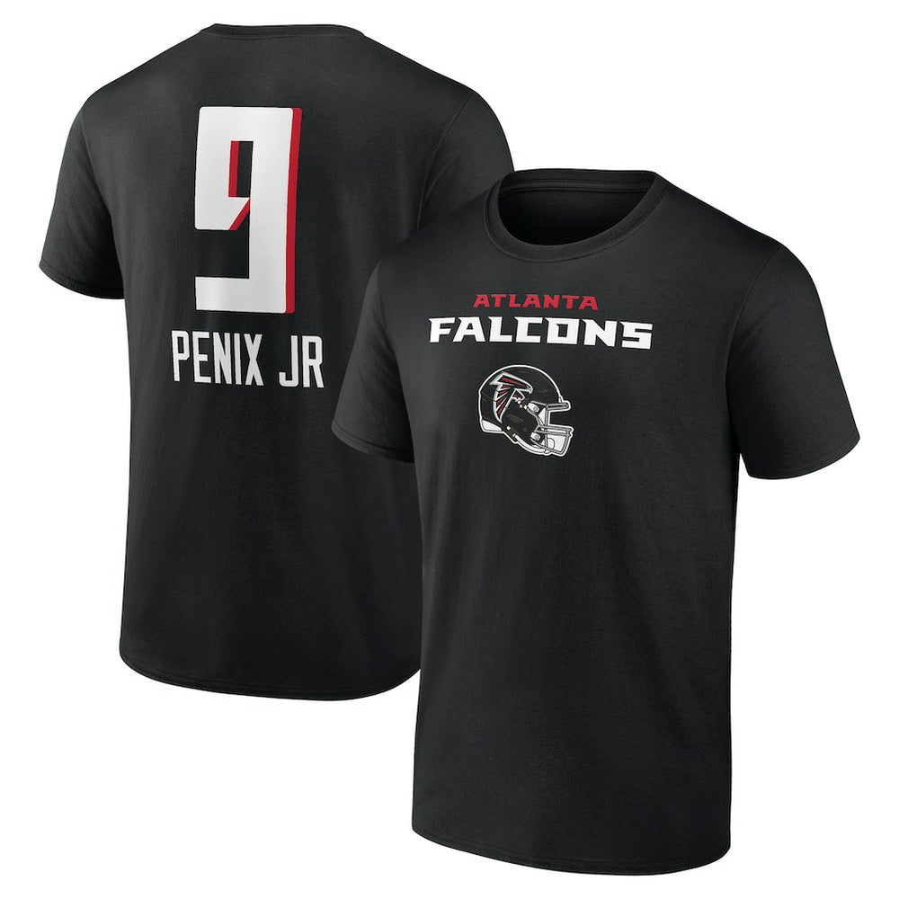 Michael Penix Jr.  Name & Number Team Wordmark T-Shirt - Atlanta Falcons T-shirts