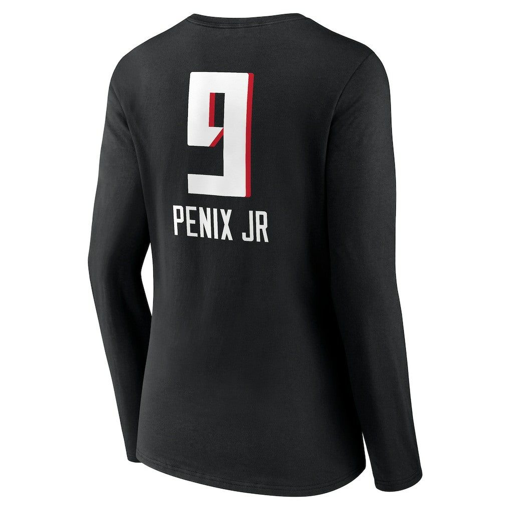Michael Penix Jr.  Women's Name & Number Team Wordmark Long Sleeve V-Neck T-Shirt - Atlanta Falcons T-shirts