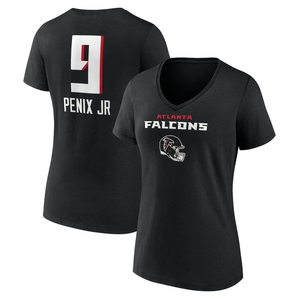 Michael Penix Jr.  Women's Name & Number Team Wordmark V-Neck T-Shirt - Atlanta Falcons T-shirts