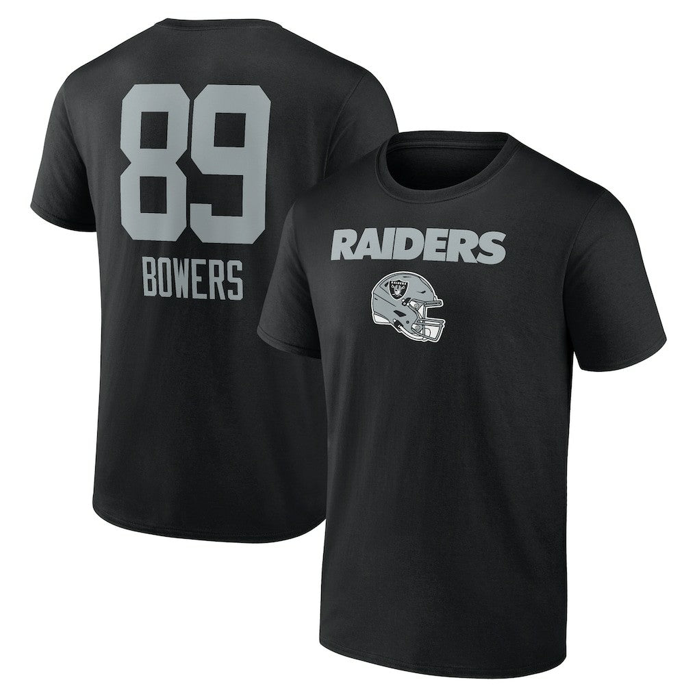 Brock Bowers  Name & Number Team Wordmark T-Shirt - Las Vegas Raiders T-shirts