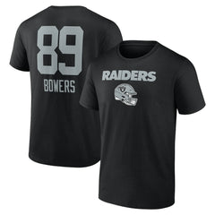 Brock Bowers  Name & Number Team Wordmark T-Shirt - Las Vegas Raiders T-shirts