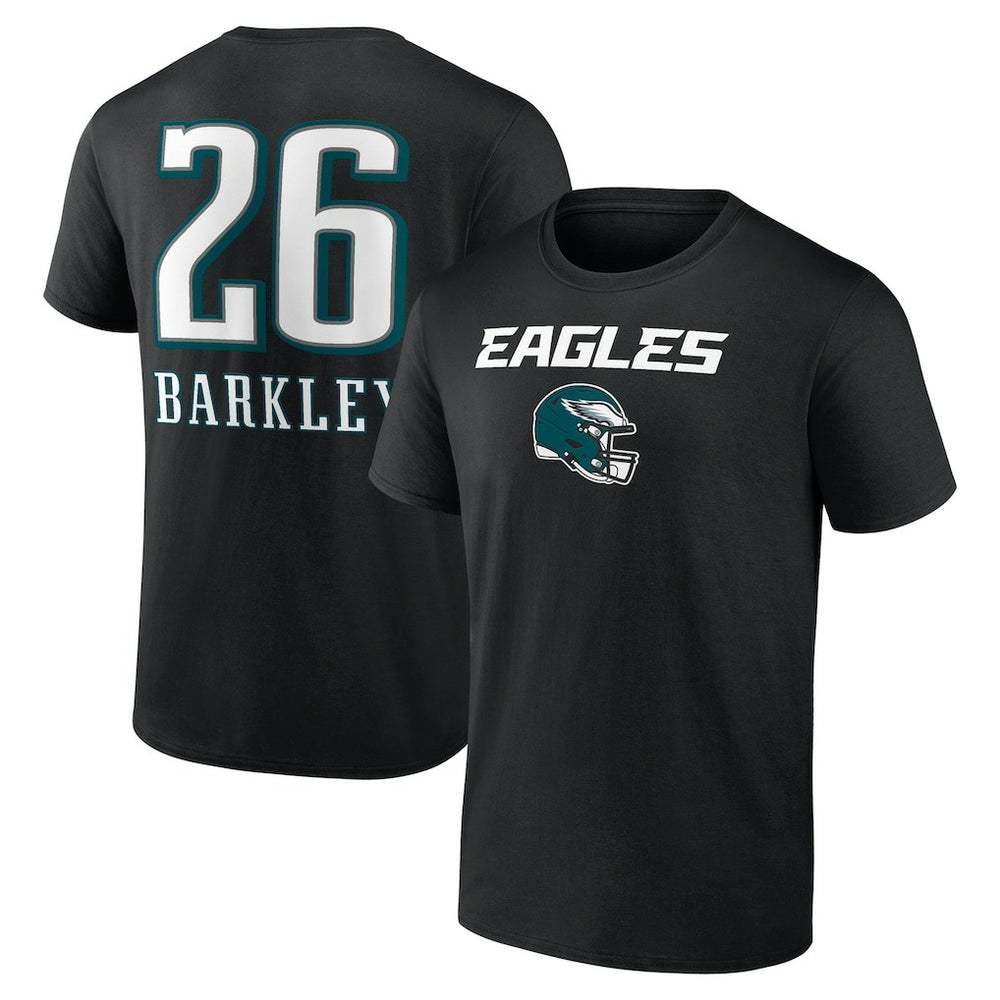 Saquon Barkley  Name & Number Team Wordmark T-Shirt - Philadelphia Eagles T-shirts