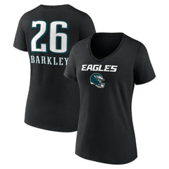 Saquon Barkley  Women's Name & Number Team Wordmark V-Neck T-Shirt - Philadelphia Eagles T-shirts