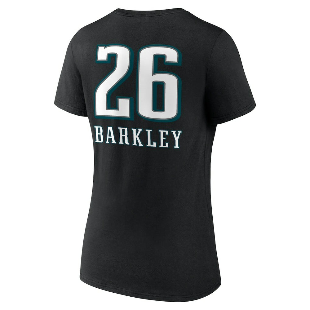 Saquon Barkley  Women's Name & Number Team Wordmark V-Neck T-Shirt - Philadelphia Eagles T-shirts