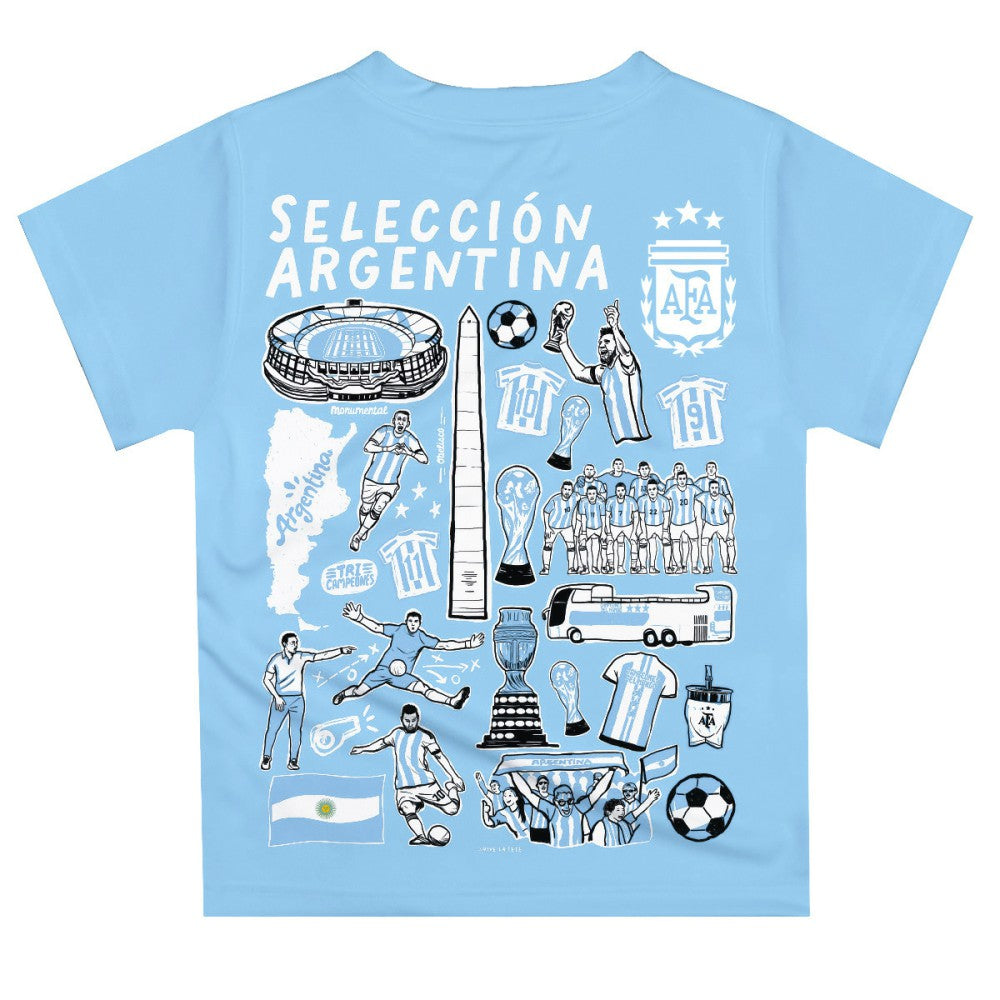 Argentina National Team Vive La Fete Youth Impressions Artwork T-Shirt