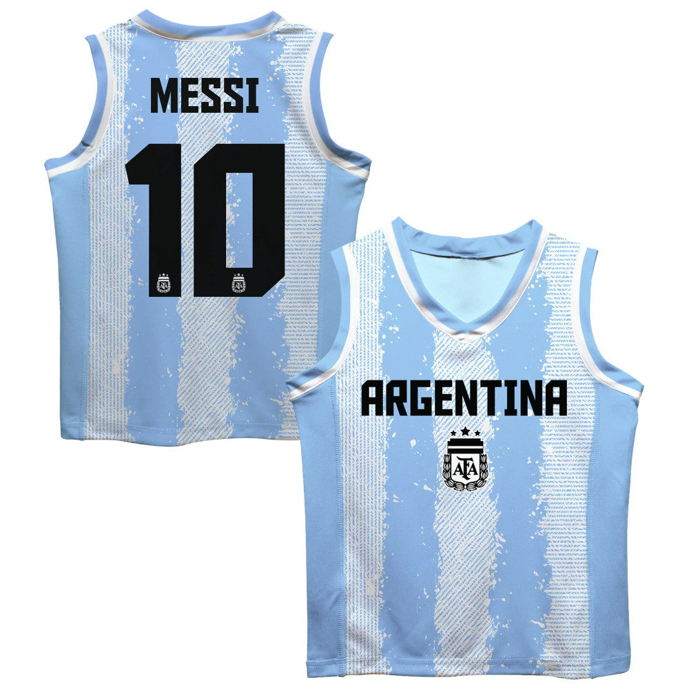 Lionel Messi Argentina National Team Vive La Fete Mesh Basketball Jersey