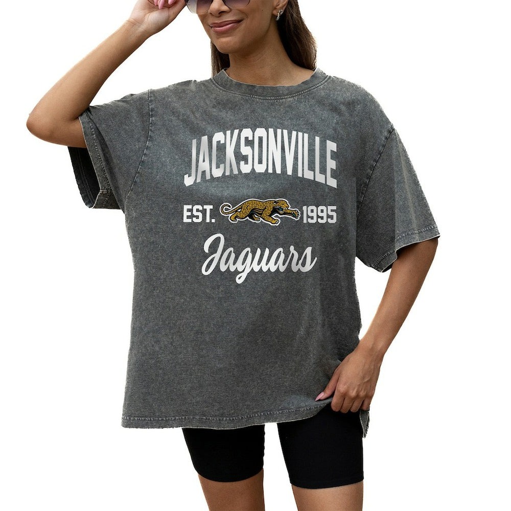 Gameday Couture Women's Throwback Oversized Snow Wash T-Shirt - Jacksonville Jaguars T-shirts