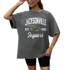 Gameday Couture Women's Throwback Oversized Snow Wash T-Shirt - Jacksonville Jaguars T-shirts